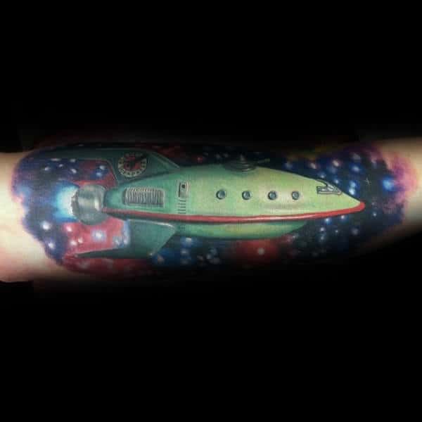 Realistic Planet Express Guys Futurama Tattoos