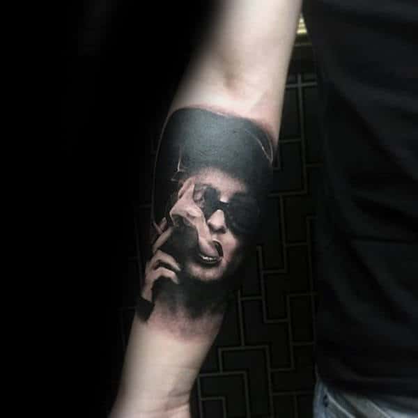 Realistic Smoking Marla Singer Mens Fight Club Quarter Sleeve On Inner Forearm