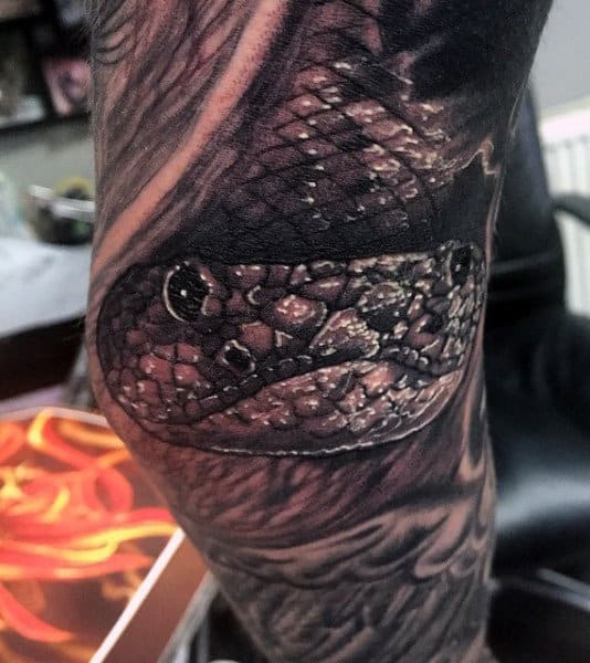 Realistic Snake Tattoo For Men