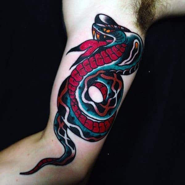 realistic-tradtional-snake-tattoo-guys-arms