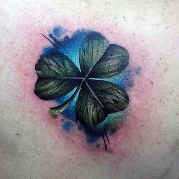 Realistic Watercolor Guys Shamrock Tattoo Ideas