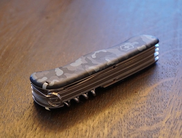 Rear Bottle Opener With Pick Victorinox Skipper Navy Camouflage Pocket Knife