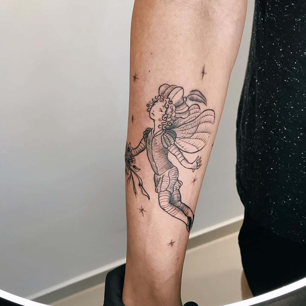 Recife Pernambuco Fineline Fairy Tattoo