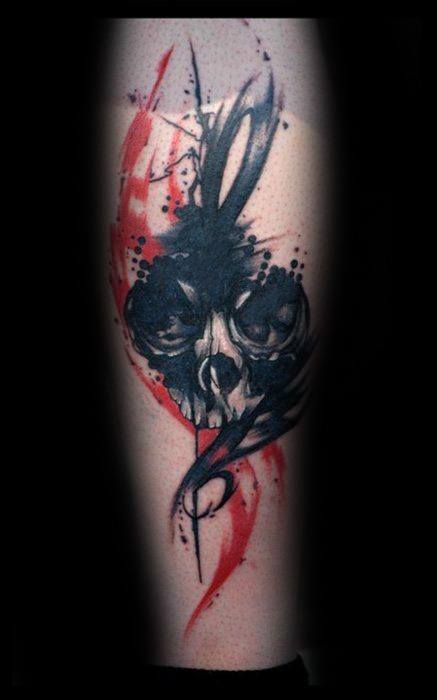 Red And Black Male Tattoo Designs