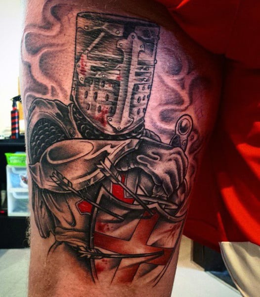 Red Banneret Knight Tattoo Ideas For Men