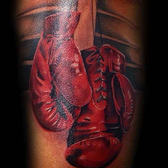 Red Boxing Gloves Mens Cool Arm Tattoo Ideas