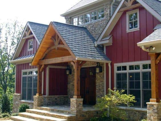 barn-inspired red exterior
