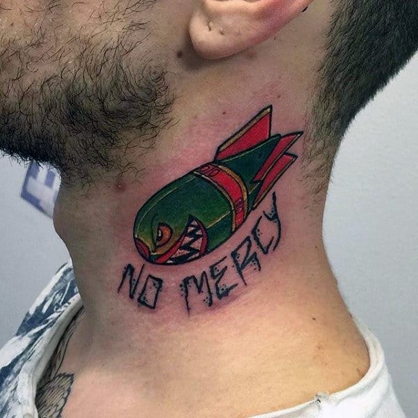 Red Green No Mercy Bomb Mens Neck