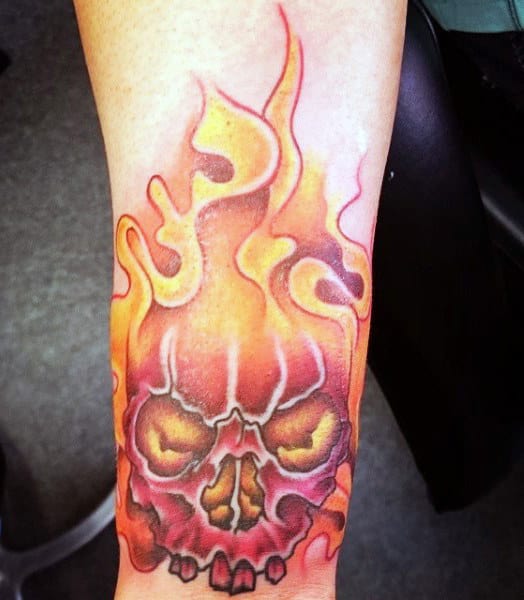 Red Guys Ghost Flame Tattoos