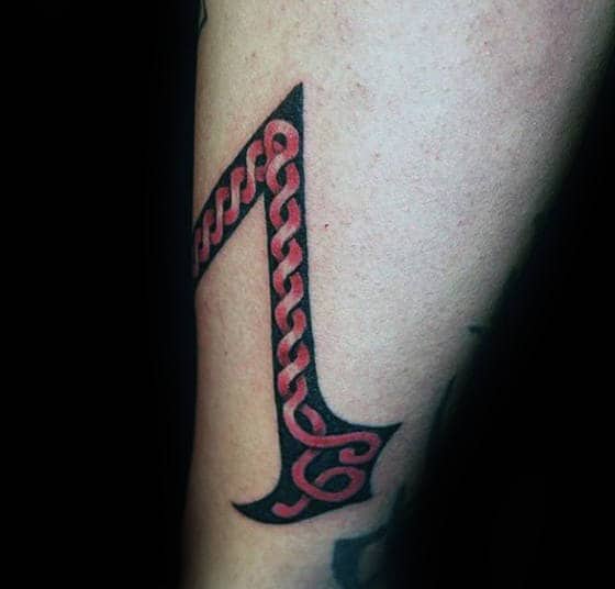 Red Knots Guys Assassins Creed Forearm Tattoo