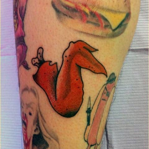 Red Meat Food Tattoo Male Forearm