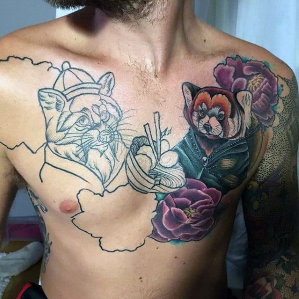 Red Panda Mens Tattoo Ideas On Chest