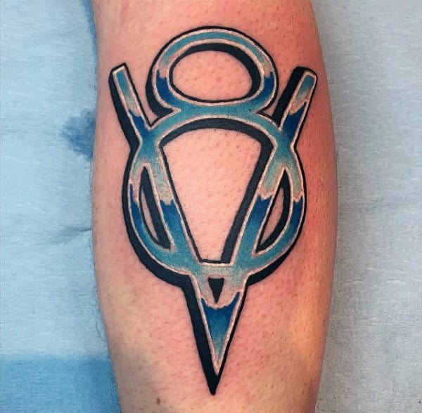 Reflection V8 Guys Leg Calf Tattoo Designs