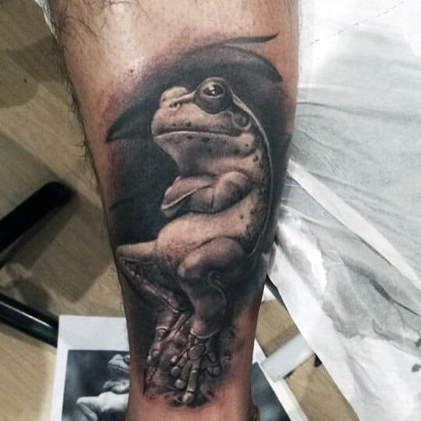 Relaxed Frog Mens Shaded 3d Arm Tattoos