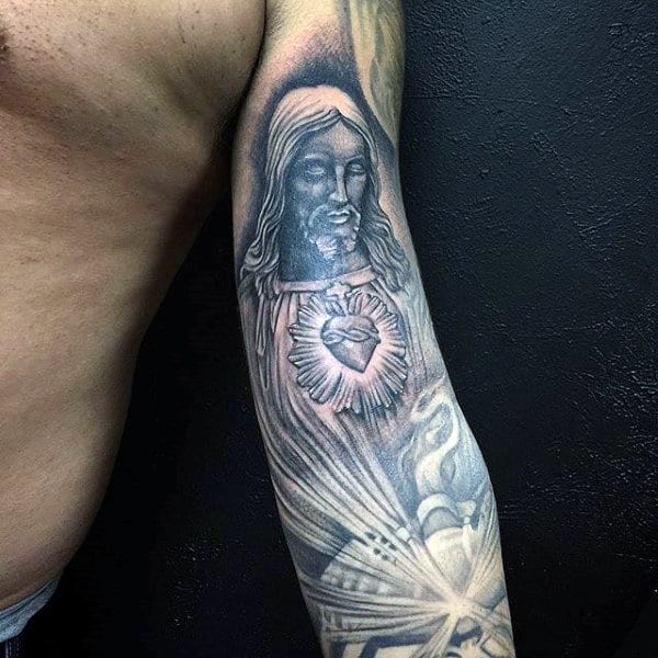 Religious Jesus Tattoo Male Sleeves