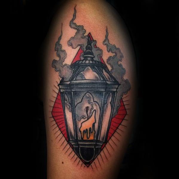 Remarkable Candle Lantern Arm Tattoos For Males