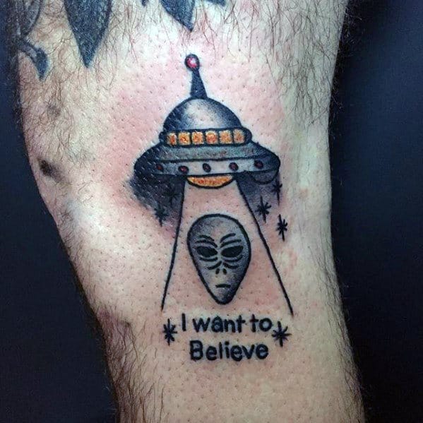 Remarkable I Want To Believe Tattoos For Males Side Of Leg