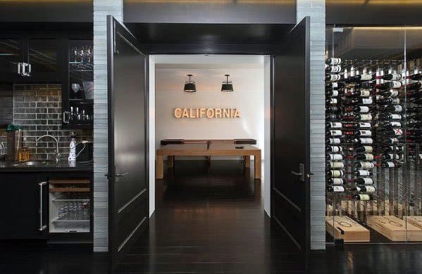 black wood door and flooring