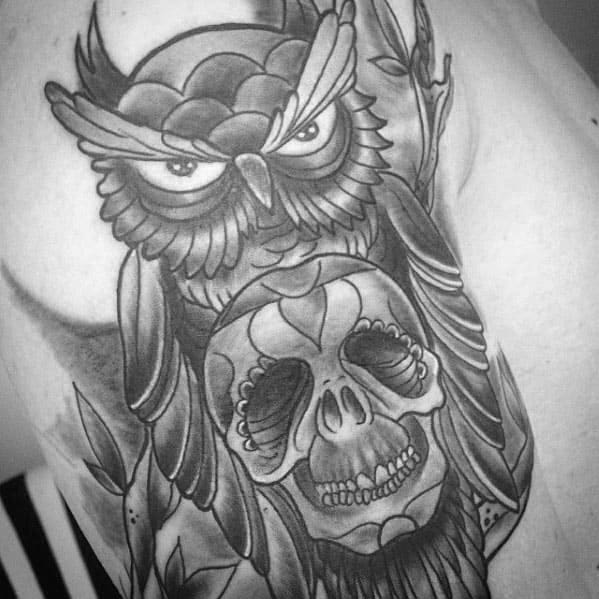Remarkable Owl Skull Tattoos For Males
