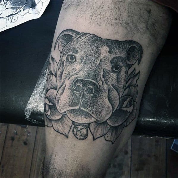 Remarkable Pitbull Tattoos For Males On Thigh
