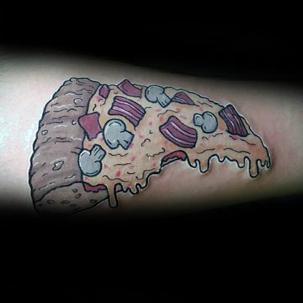 Remarkable Pizza Tattoos For Males On Forearm