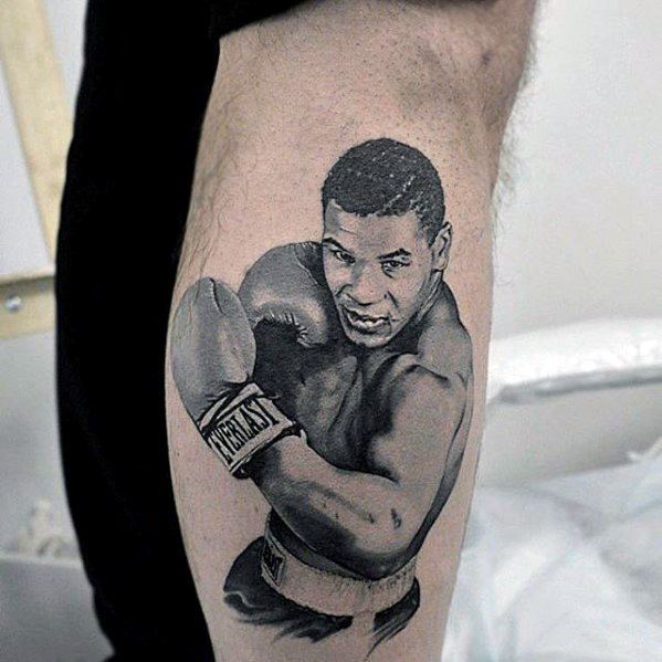 Remarkable Portrait Muhammad Ali Tattoos For Males On Leg