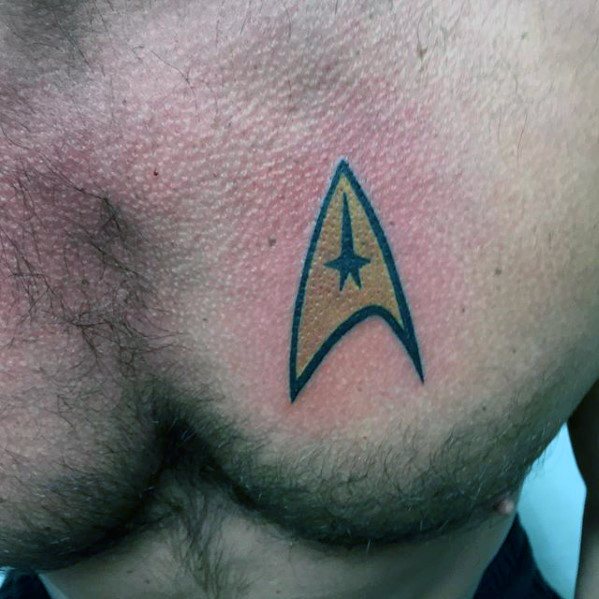 Remarkable Starfleet Insignia Star Trek Tattoos For Males On Upper Chest