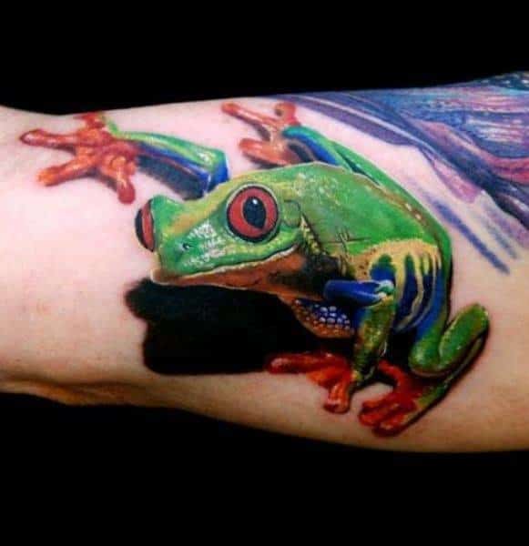 Remarkable Tree Frog Tattoos For Males On Outer Arm
