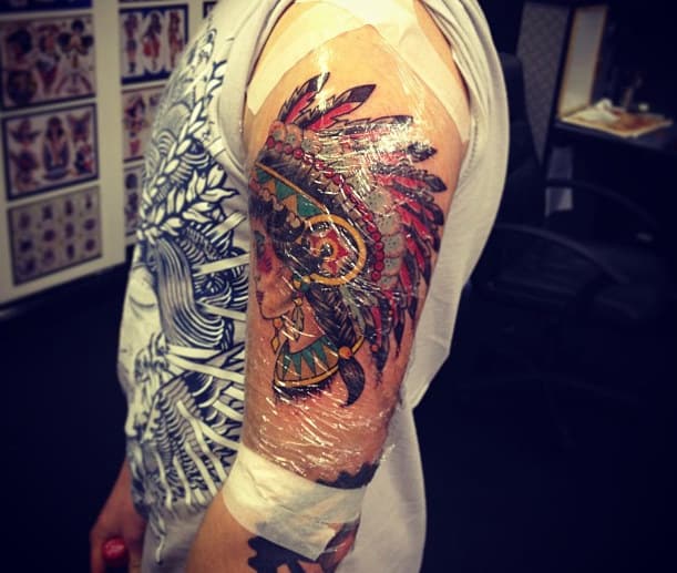 Removing Tattoo Aftercare Plastic Wrap Bandage