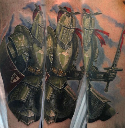 Renaissance Knight Themed Tattoos For Men