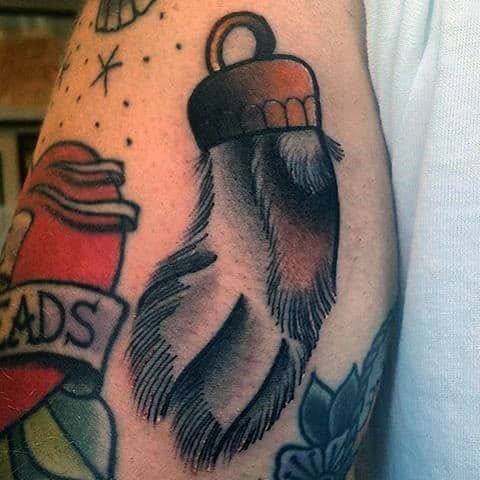 Retro Arm Guys Rabbit Foot Tattoo Designs