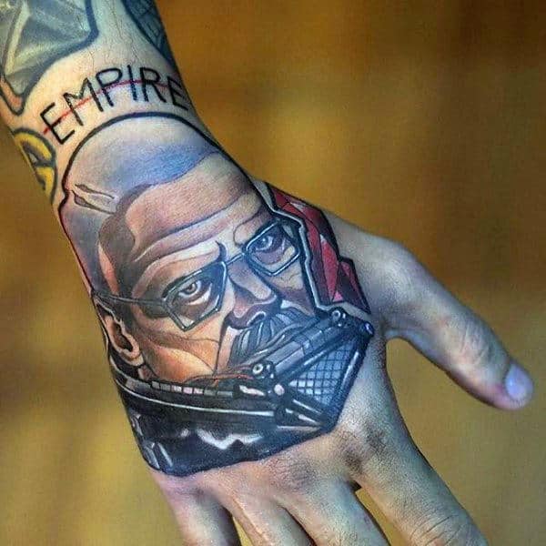 Retro Breaking Bad Hand Tattoos For Men