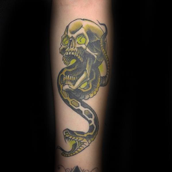 Retro Forearm The Dark Mark Tattoo On Men