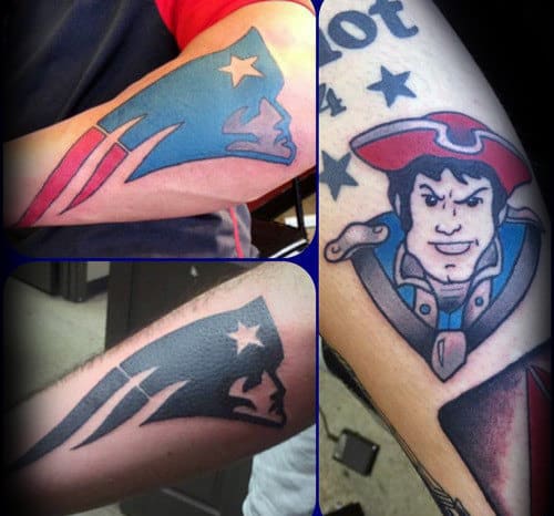 Retro Guys New England Patriots Outer Forearm Tattoos