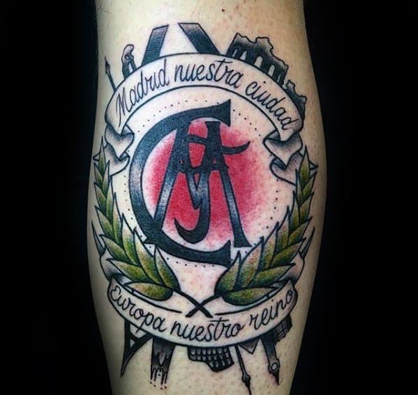 Retro Leg Real Madrid Tattoos Male
