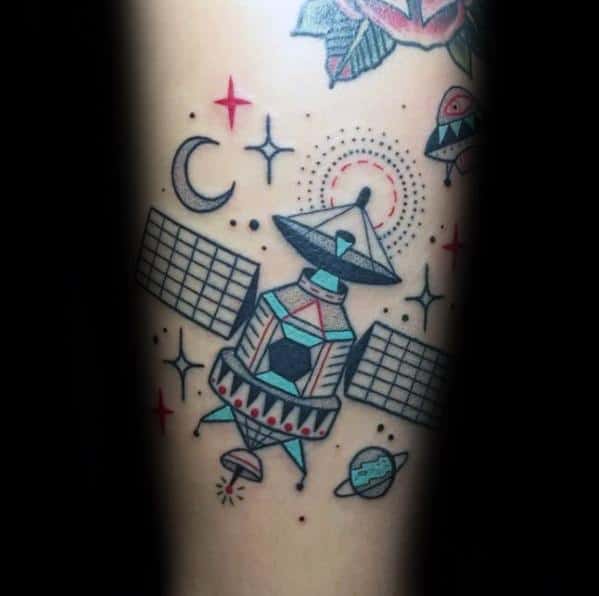 Retro Satellite Tattoos For Gentlemen
