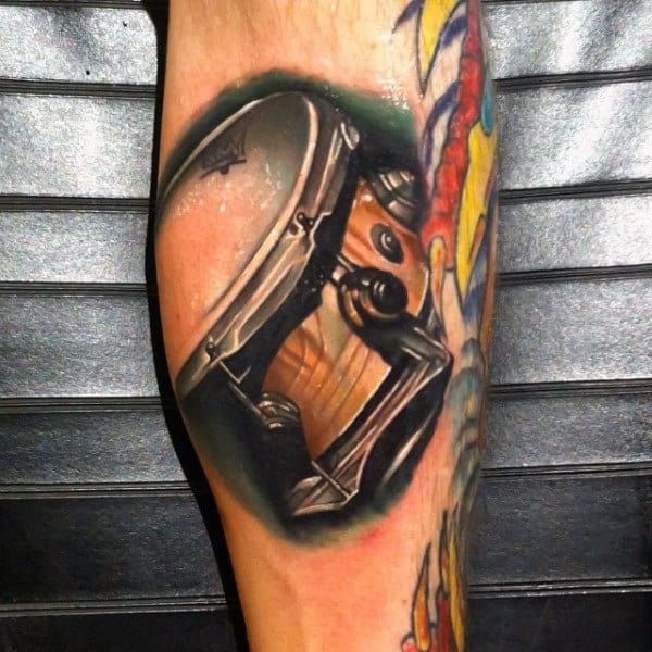 Retro Snare Drum Tattoo Ideas On Men