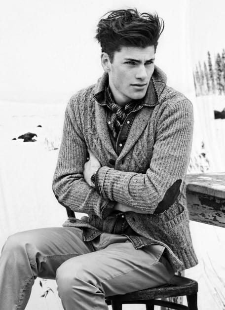 Retro Thick Medium Length Hair Men