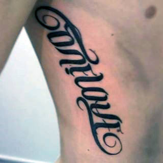Rib Cage Ambigram Male Tattoos