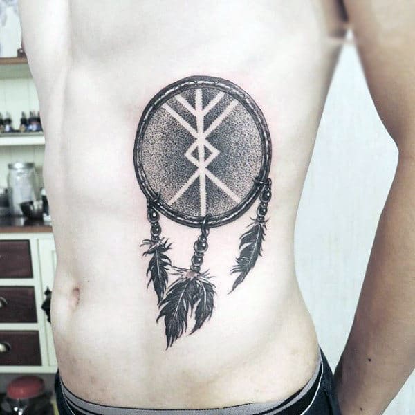 Rib Cage Dreamcatcher Male Tattoos Dotwork