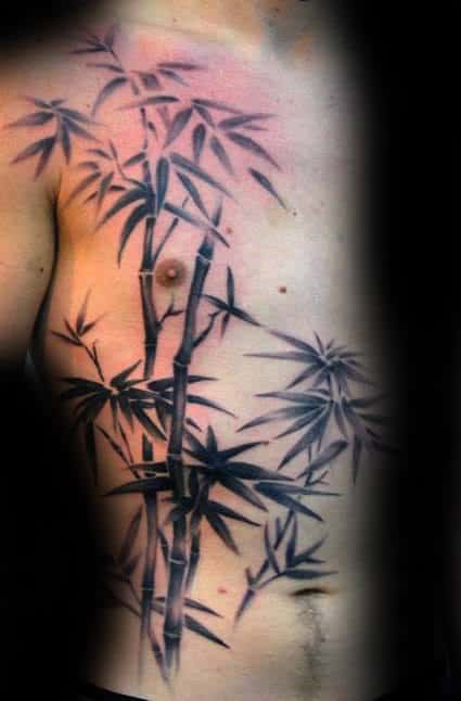 Rib Cage Side And Chest Bamboo Male Tattoos