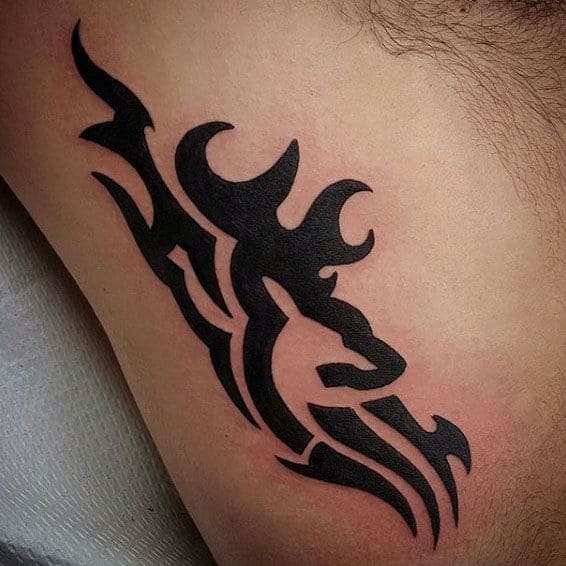 Rib Cage Side Browning Guys Tattoo Tribal Design Ideas