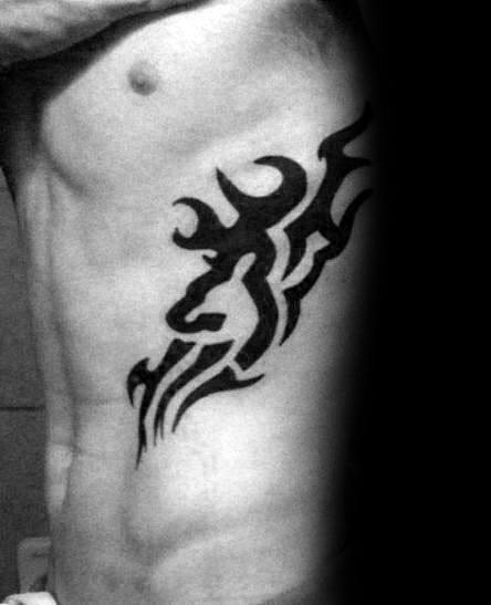 Rib Cage Side Deer Animal Tribal Guys Tattoo Designs