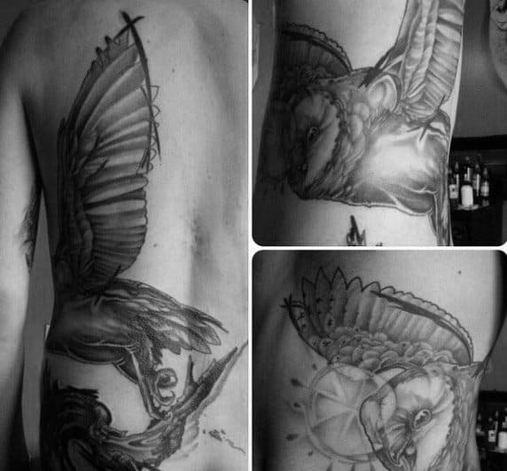 Rib Cage Side Guys Barn Owl Tattoo