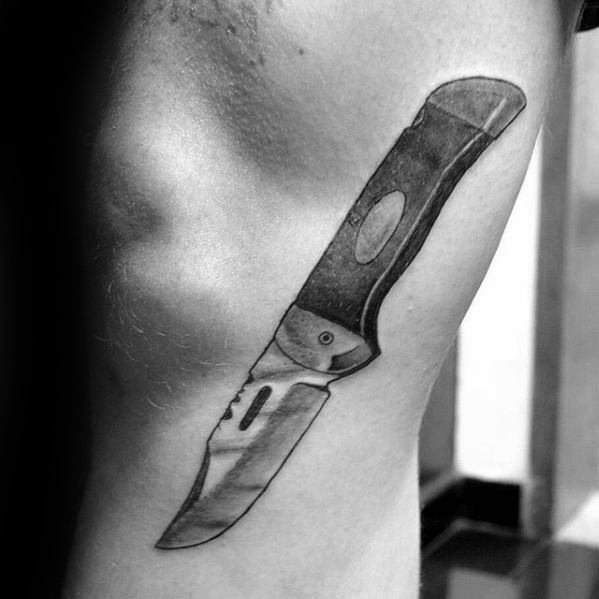Rib Cage Side Guys Switchblade Tattoo Deisgns