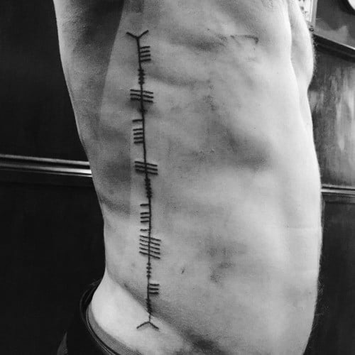 Rib Cage Side Guys Tattoo Ideas Ogham Designs