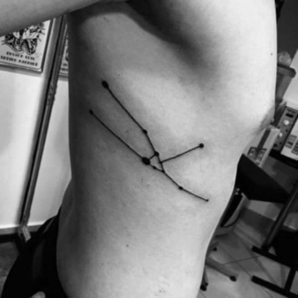 Rib Cage Side Mens Constellation Tattoo Design Inspiration