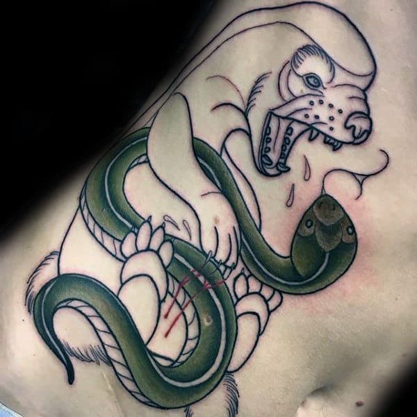 Rib Cage Side Mens Honey Badger Tattoos