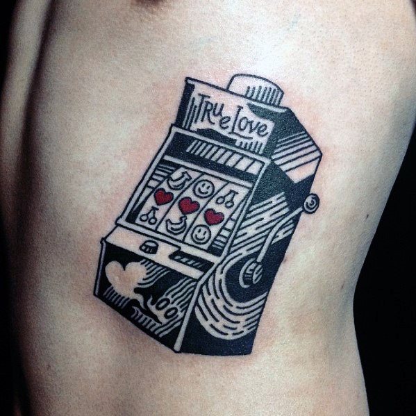 Rib Cage Side True Love Slot Machine Male Tattoos