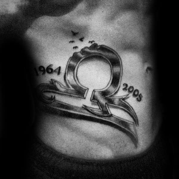 Rib Cage Side Zodiac Astrological Sign Libra Tattoos For Males